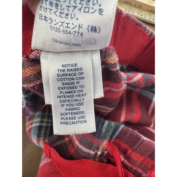 Lands End Women 1X Red Plaid Flannel Pajama Pants Classic Cozy Christmas Holiday - Picture 8 of 9